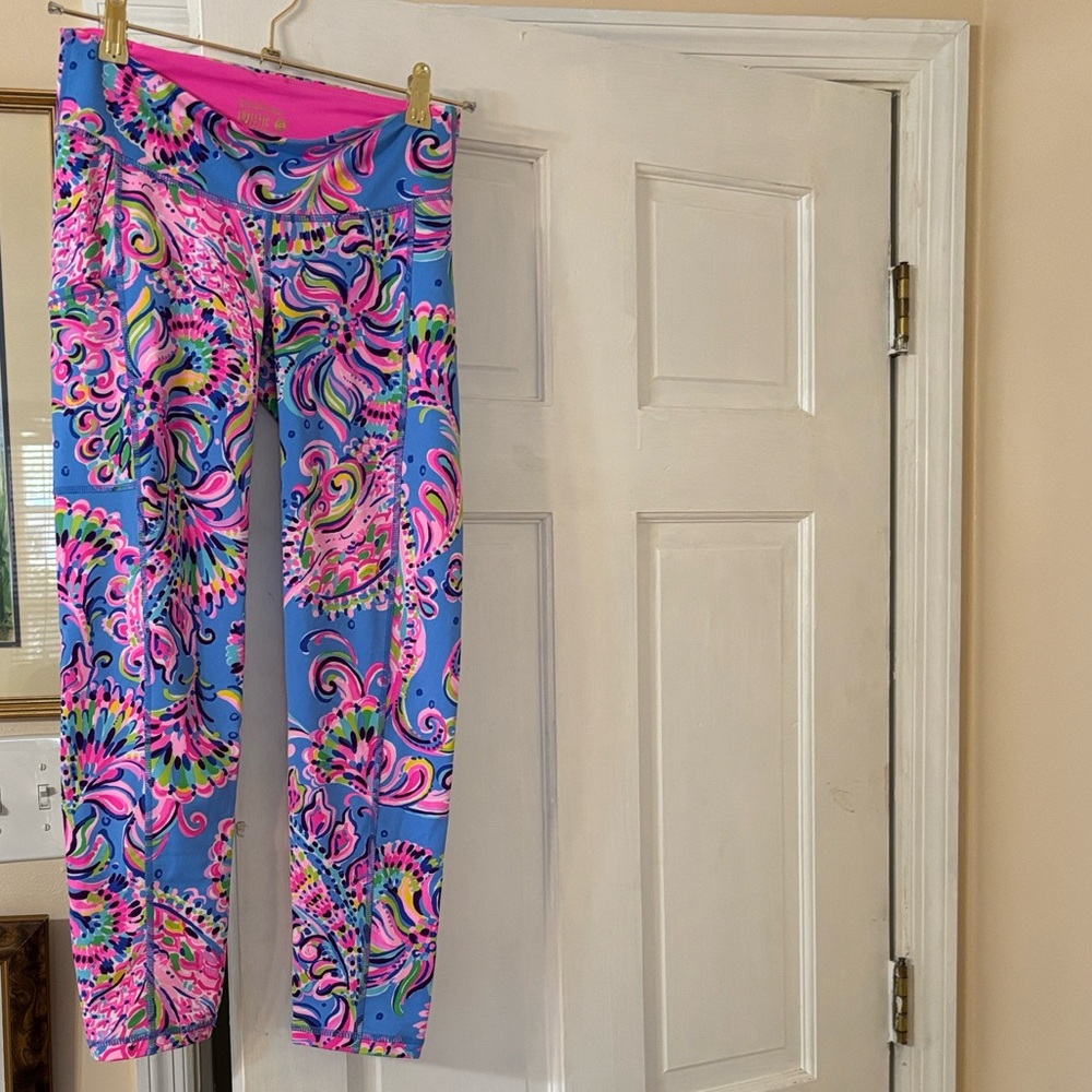 Lilly Pulitzer Pink and Blue Athletic Leggings